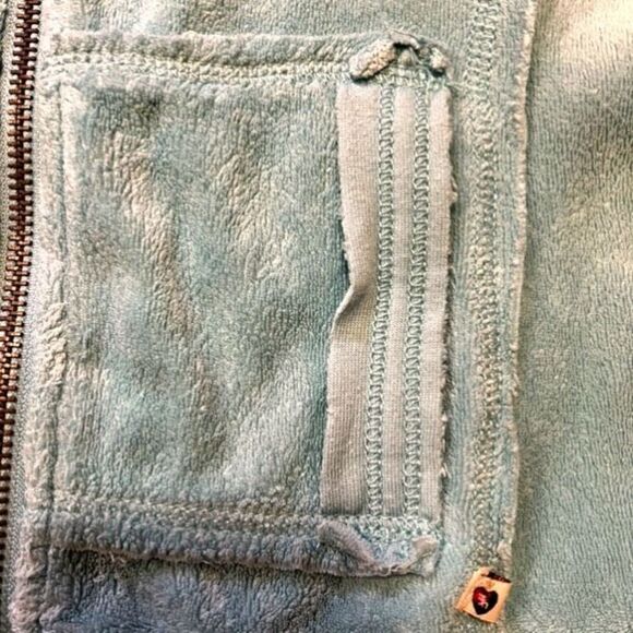 Twisted Heart Terry Cloth  Blue Fitted Hoodie - Picture 8 of 11